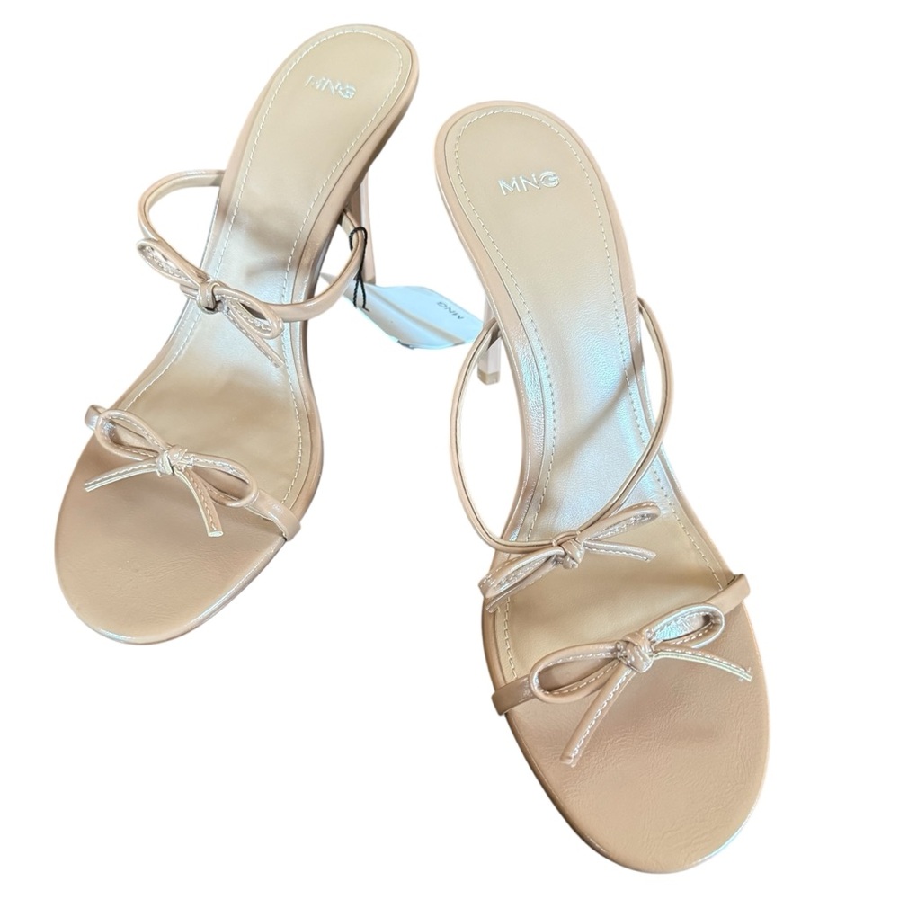MANGO  Bow Detail Strappy Heeled Sandals SMNG 622 Morlas EU 38 US 8